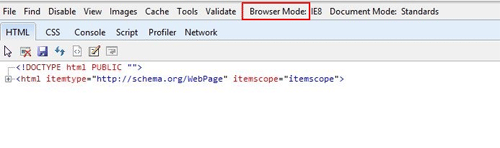 Internet Explorer Browser Mode